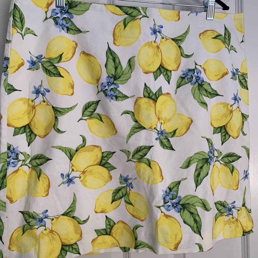 Talbots Lemon and Leaf Print Skirt